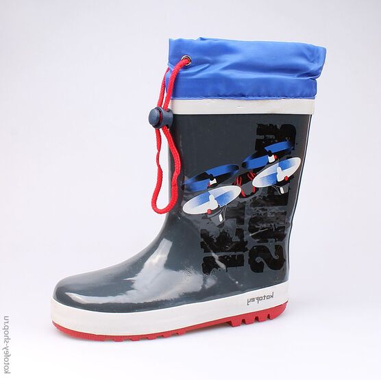 566120-11 Резиновые сапоги для мальчики сер-син