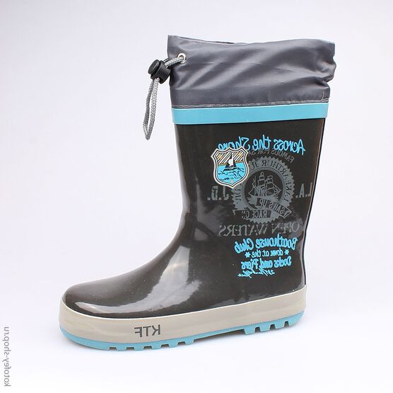 566125-11 Резиновые сапоги для мальчики сер-гол