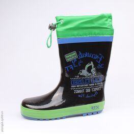 566126-11 Резиновые сапоги для мальчики чер-зел