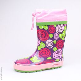 566127-11 Резиновые сапоги для девочки роз-фио
