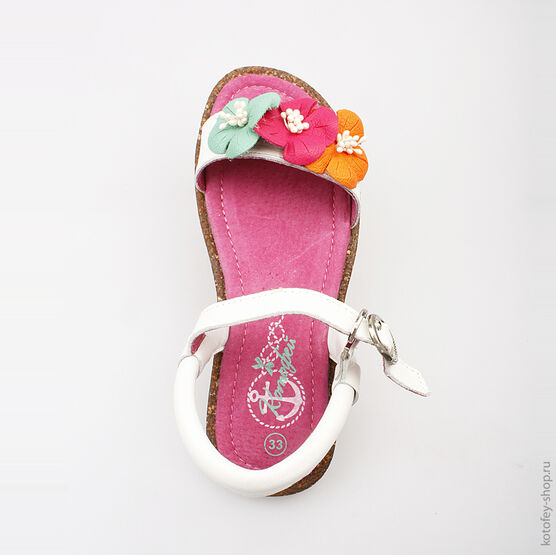 622043-22 Босоножки для девочки бел-фук фото №4