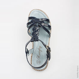 623011-22 Босоножки для девочки светло-синий фото №4