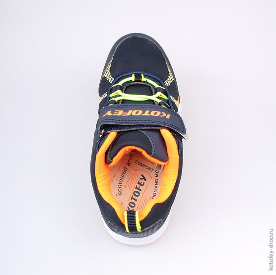 644115-72 Кроссовки для мальчики син-ора-жел фото №4