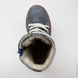 652046-34 Ботинки для мальчики светло-синий фото №4