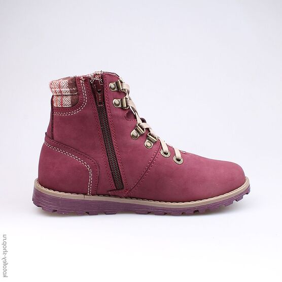 652052-34 Ботинки для девочки бордовый фото №2