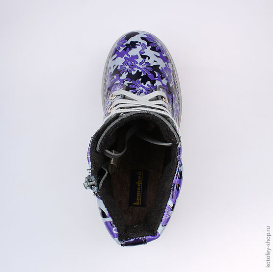 652073-32 Ботинки для девочки светло-синий фото №4