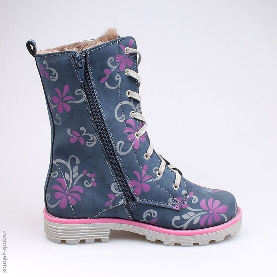 652077-51 Сапожки для девочки светло-синий фото №2