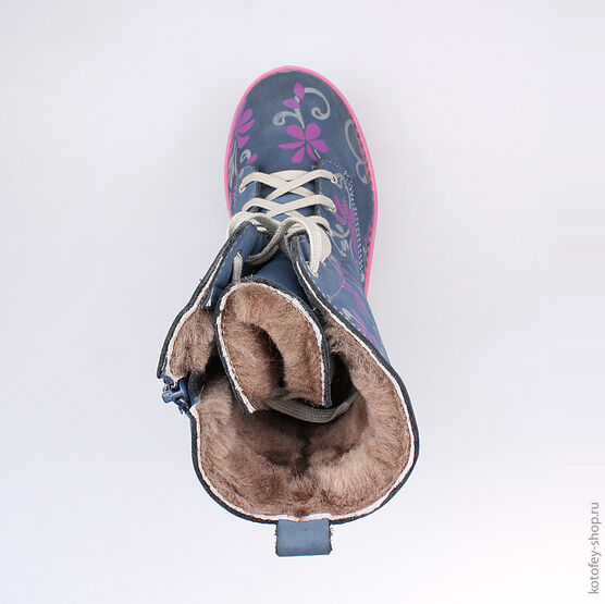 652077-51 Сапожки для девочки светло-синий фото №4