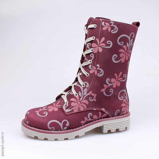 652077-52 Сапожки для девочки бордовый