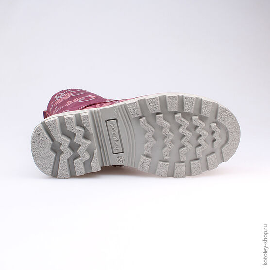 652077-52 Сапожки для девочки бордовый фото №3