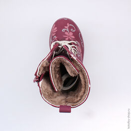 652077-52 Сапожки для девочки бордовый фото №4