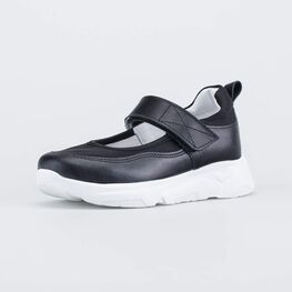 534047-22 Кожаные туфли для школы для девочки черный