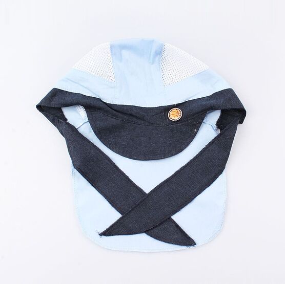 07711222-40 Бандана с козырьком для мальчика синий-белый для мальчики синий + белый