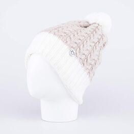 07811392-42 Бежевая зимняя шапка для девочки для девочки бежевый, белый