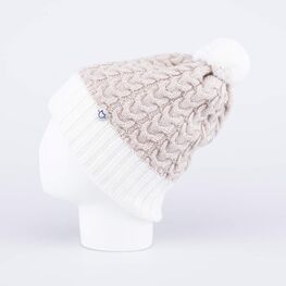 07811392-42 Бежевая зимняя шапка для девочки для девочки бежевый, белый фото №2