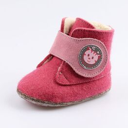 007014-42 Войлочные пинетки для девочки Котик для девочки фуксия