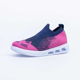 441005-11 Кроссовки с LED-подсветкой на подошве для девочки син-фук