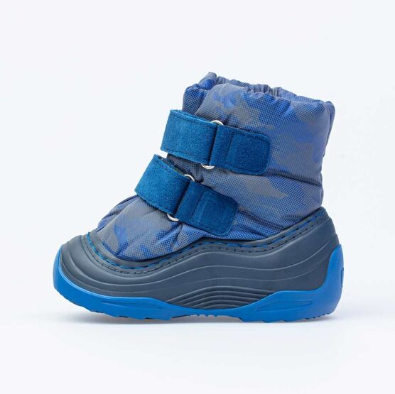 061011-48 Зимние сапожки-дутики синий для мальчики син-сер фото №2