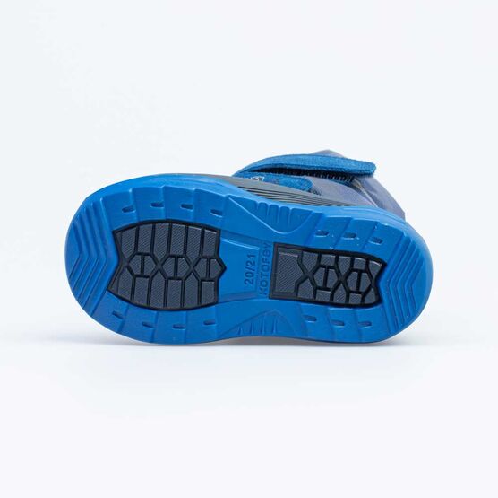 061011-48 Зимние сапожки-дутики синий для мальчики син-сер фото №3