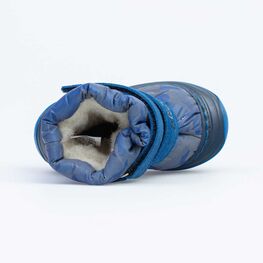 061011-48 Зимние сапожки-дутики синий для мальчики син-сер фото №4