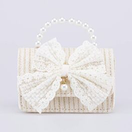 02802393-40 Детская мини сумочка Жемчуг для девочки бежевый