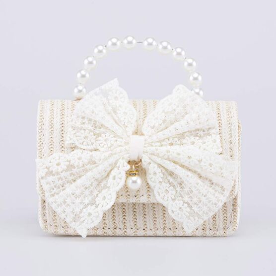 02802393-40 Детская мини сумочка Жемчуг для девочки бежевый