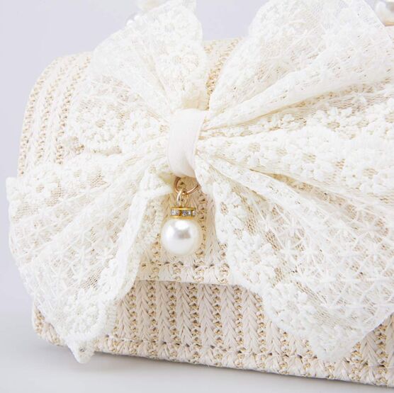 02802393-40 Детская мини сумочка Жемчуг для девочки бежевый фото №5