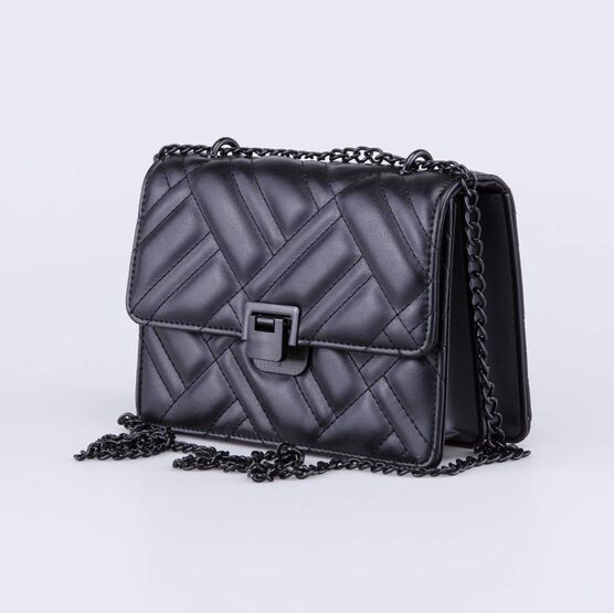 02802395-40 Детская черная сумочка со стежкой для девочки черный фото №2