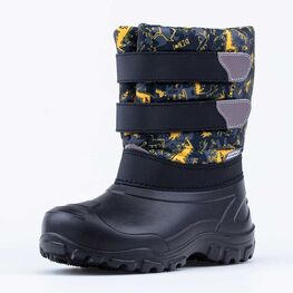 464063-46 Сноубутсы для мальчика на липучках для мальчики черный