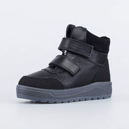 652180-52 Кожаные ботинки для мальчика для мальчики черный