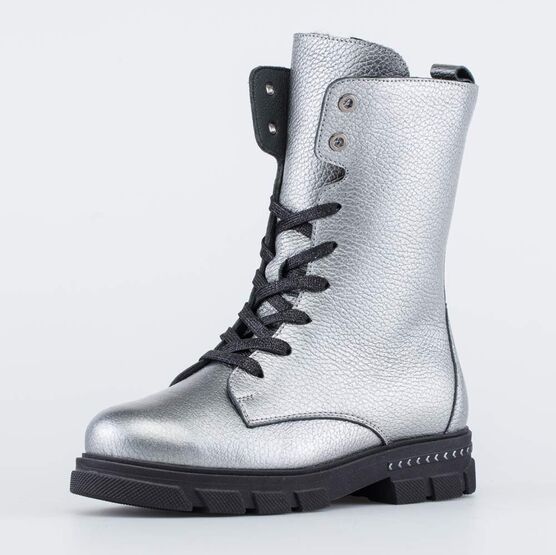 Серебристые высокие ботинки для девочки для девочки цвет серебристый купитьза 3790 в интернет-магазине Котофей с доставкой: цена, фото,отзывы