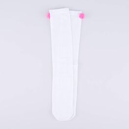 07842352-40 Розовые хлопковые гольфы с помпоном MF для девочки розовый фото №4