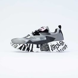 744160-71 Кроссовки на шнурках для девочки сер-цве фото №2