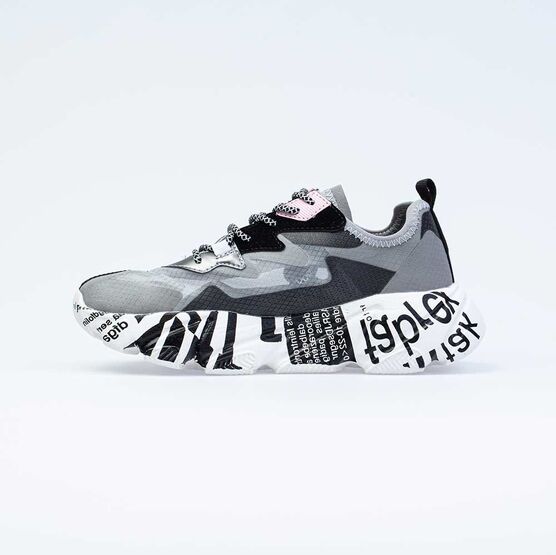 744160-71 Кроссовки на шнурках для девочки сер-цве фото №2