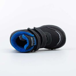 152315-34 Неубиваемые ботинки для мальчика для мальчики черный + синий фото №4