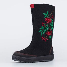 867116-41 Женские валенки с вышивкой Рябина для девочки черный