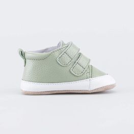 002139-23 Кожаные пинетки на липучке для мальчики оливковый фото №2