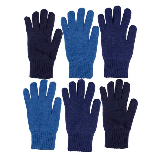 07721174-41 Перчатки для мальчиков однослойные синие для мальчики темно-синий