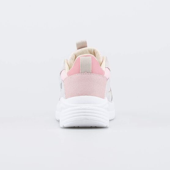 344552-12 Розовые кроссовки с системой быстрой шнуровки для девочки бежевый + розовый фото №5