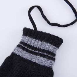 07722228-40 Теплые перчатки из шерсти мериноса Полоски черный для мальчики черный фото №2