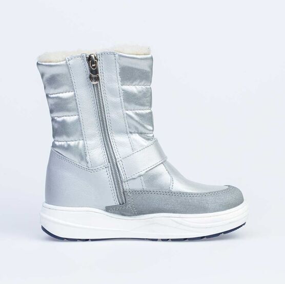 564105-44 Зимние сапожки с мехом для девочки серебристый фото №2