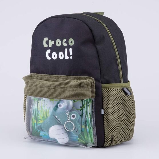 02710345-40 Детский рюкзак с игрушкой Крокодил для мальчики зеленый фото №2