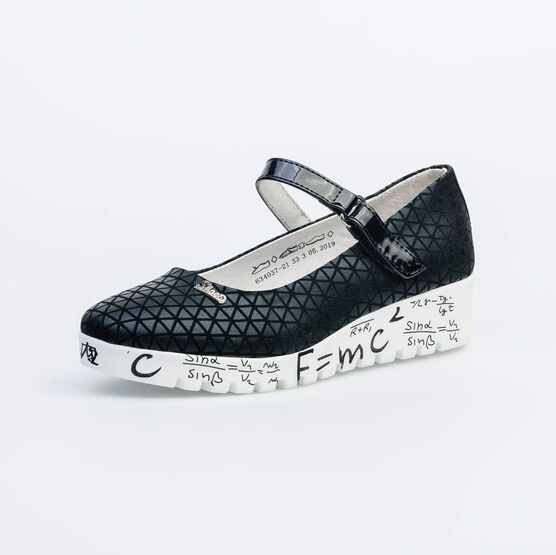 634037-21 Туфли для девочки чер-бел