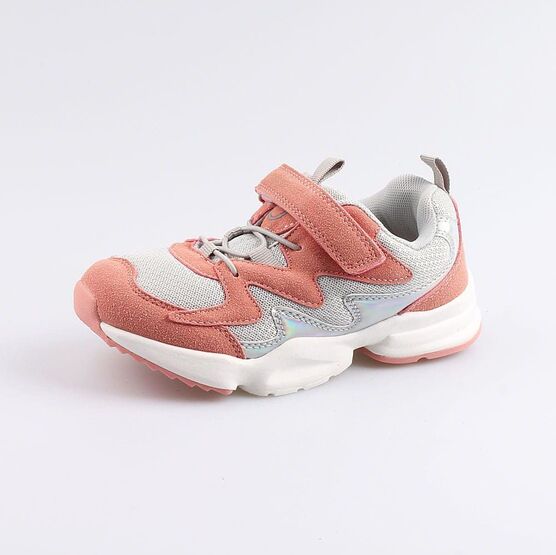644250-71 Кроссовки на липучках для девочки сер-роз