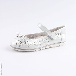 532197-22 Туфли летние для девочки серебрист.