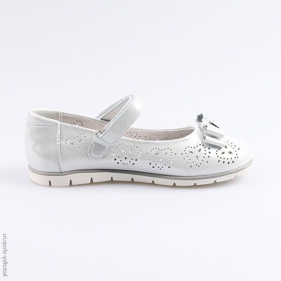 532197-22 Туфли летние для девочки серебрист. фото №2
