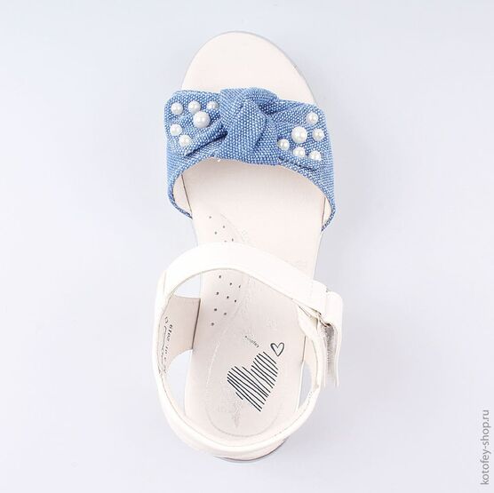 524040-22 Босоножки для девочки голубой фото №4
