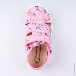 221065-11 Босоножки текстильные для девочки розовый фото №4