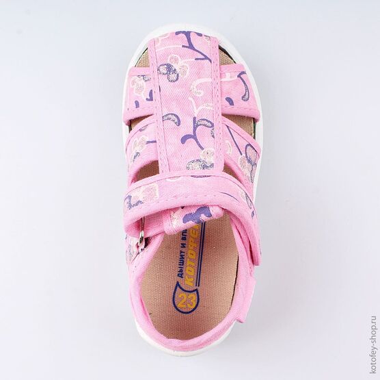221065-11 Босоножки текстильные для девочки розовый фото №4