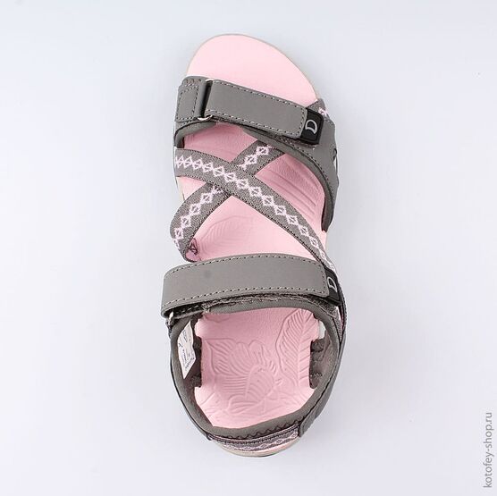 724005-14 Пляжная обувь для девочки сер-роз фото №4
